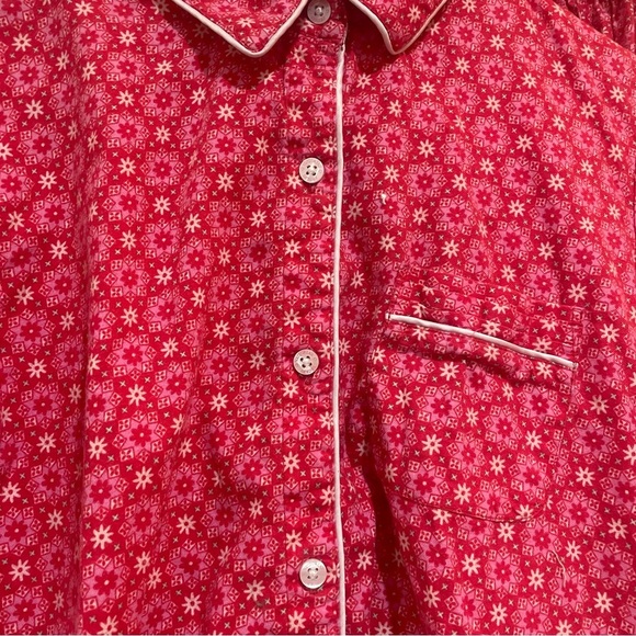 Victoria’s Secret Pajama Set Snowflake Star Pink Red Pants Top Size Small Short - Picture 3 of 11